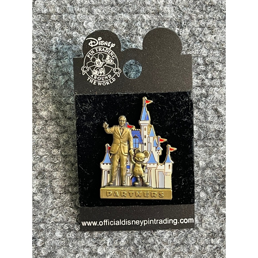 Disney Pin Trading Partners Statue Walt Disney Mickey Mouse Castle‎ Pin New